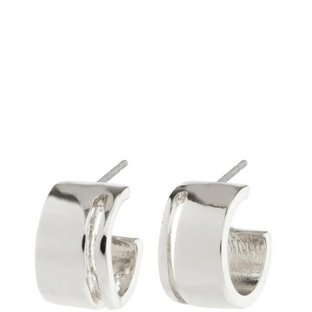 Pilgrim Tova Silver Wide Hoop Earrings