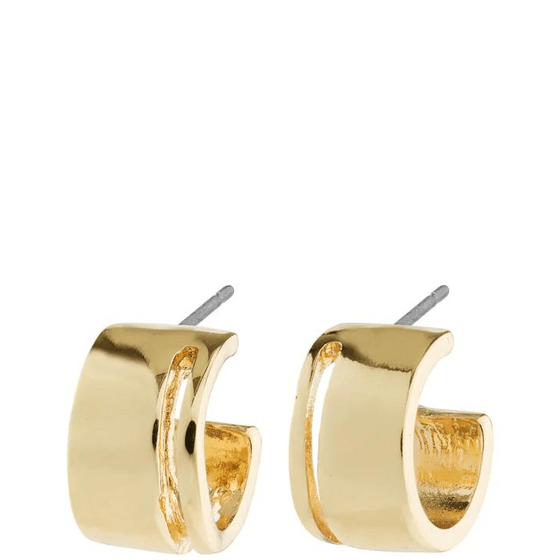 Pilgrim Tova Wide Gold Hoop Earrings