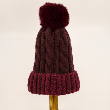 Powder Freya Bobble Hat - Damson