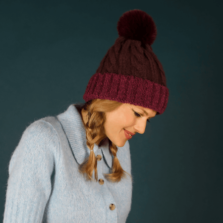 Powder Freya Bobble Hat - Damson