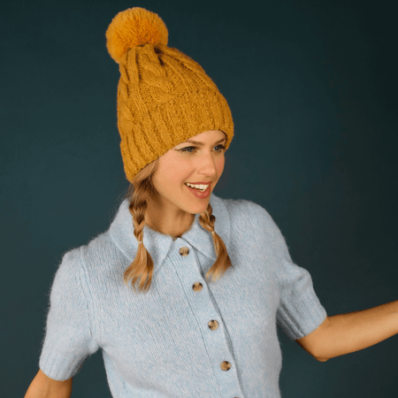 Powder Freya Bobble Hat - Mustard