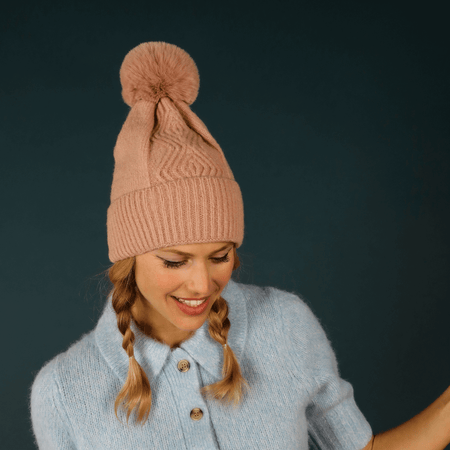 Powder Ingrid Bobble Hat - Petal