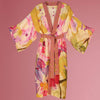 Powder Orchid Kimono Gown - Mustard