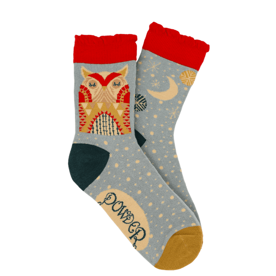 Powder Owl By Moonlight Ankle Socks