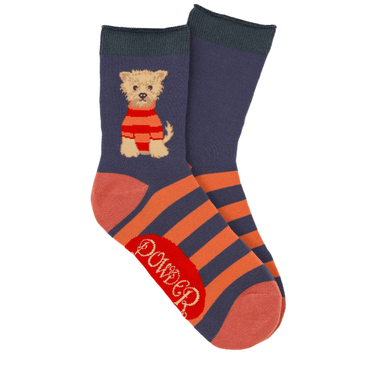 Powder Wooly Westie Ankle Socks - Denim