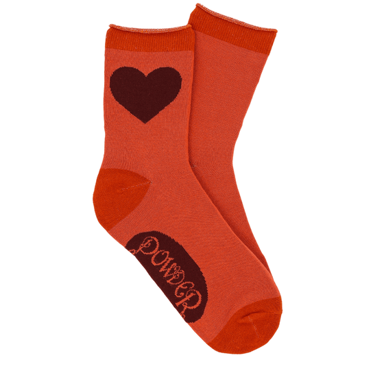 Powder You Have My Heart Ankle Socks - Tangerine