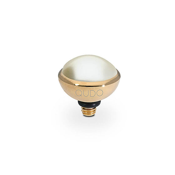 Qudo Bottone 10mm Gold Topper - Cream Pearl