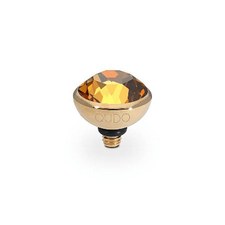 Qudo Bottone 10mm Gold Topper - Light Amber