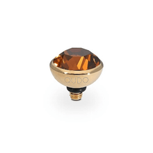 Qudo Bottone 10mm Gold Topper - Smoked Topaz