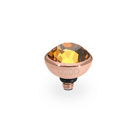 Qudo Bottone 10mm Rose Gold Topper - Light Amber