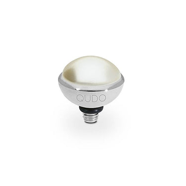 Qudo Bottone 10mm Silver Topper - Cream Pearl