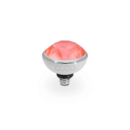 Qudo Bottone 10mm Silver Topper - Light Coral