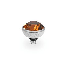 Qudo Bottone 10mm Silver Topper - Smoked Topaz