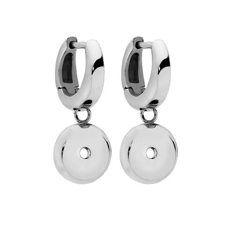 Qudo Creole Hoop Earrings - Silver