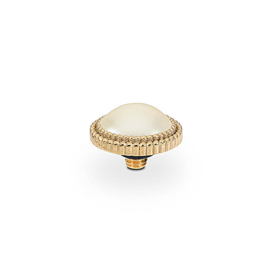 Qudo Fabero 10mm Gold Topper - Cream Pearl