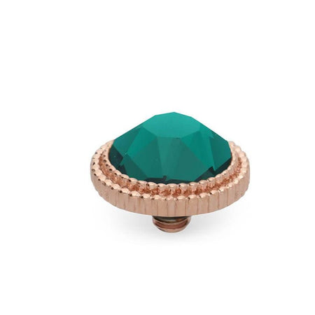 Qudo Fabero 10mm Rose Gold Topper - Emerald