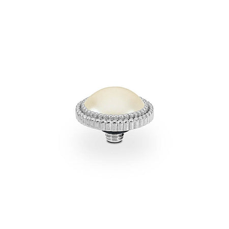 Qudo Fabero 10mm Silver Topper - Cream Pearl