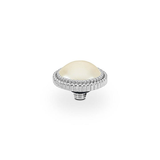 Qudo Fabero 10mm Silver Topper - Cream Pearl