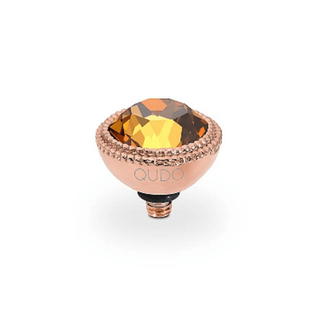 Qudo Fabero 11mm Rose Gold Topper - Light Amber