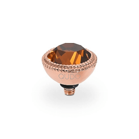 Qudo Fabero 11mm Rose Gold Topper - Smoked Topaz