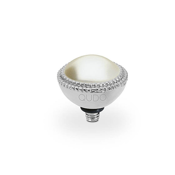 Qudo Fabero 11mm Silver Topper - Cream Pearl