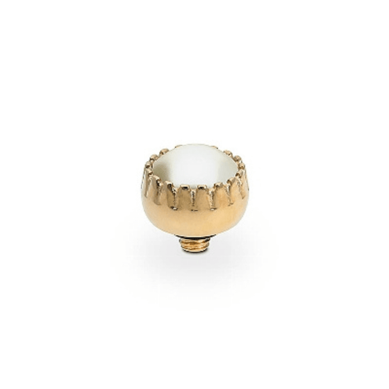 Qudo London 8mm Gold Topper - Cream Pearl