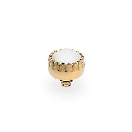 Qudo London 8mm Gold Topper - White Pearl