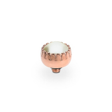 Qudo London 8mm Rose Gold Topper - Cream Pearl