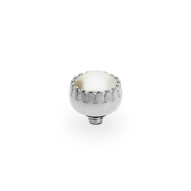 Qudo London 8mm Silver Topper - Cream Pearl