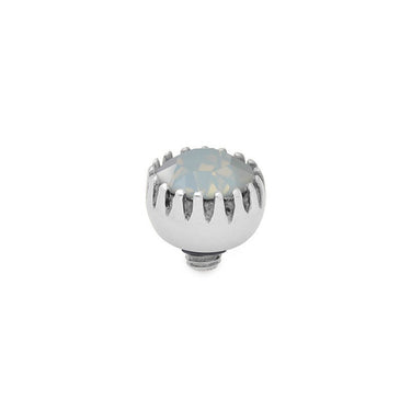 Qudo London 8mm Silver Topper - White Opal