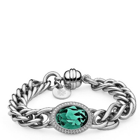 Qudo Tivola Silver Bracelet - Emerald