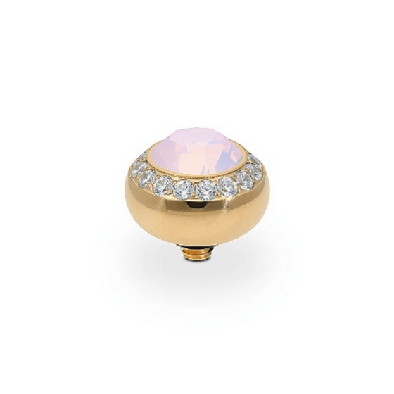 Qudo Tondo Deluxe 10mm Gold Topper - Rose Opal