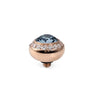 Qudo Tondo Deluxe 10mm Rose Gold Topper - Light Sapphire