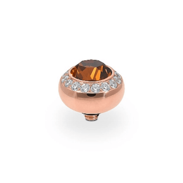Qudo Tondo Deluxe 10mm Rose Gold Topper - Smoked Topaz