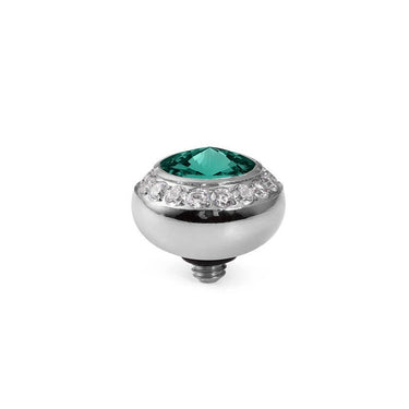 Qudo Tondo Deluxe 10mm Silver Topper - Emerald