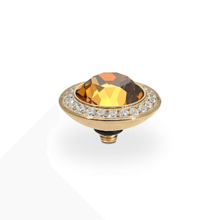 Qudo Tondo Deluxe 13mm Gold Topper - Light Amber