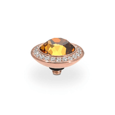 Qudo Tondo Deluxe 13mm Rose Gold Topper - Light Amber