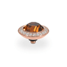 Qudo Tondo Deluxe 13mm Rose Gold Topper - Smoked Topaz