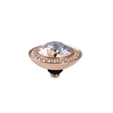 Qudo Tondo Deluxe 13mm Rose Gold Topper - White Patina