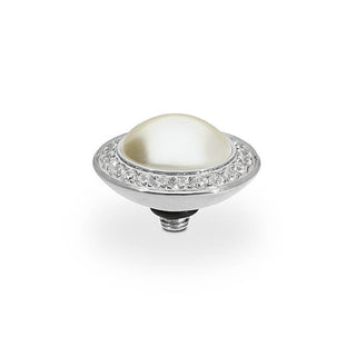 Qudo Tondo Deluxe 13mm Silver Topper - Cream Pearl