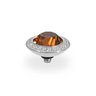 Qudo Tondo Deluxe 13mm Silver Topper - Smoked Topaz