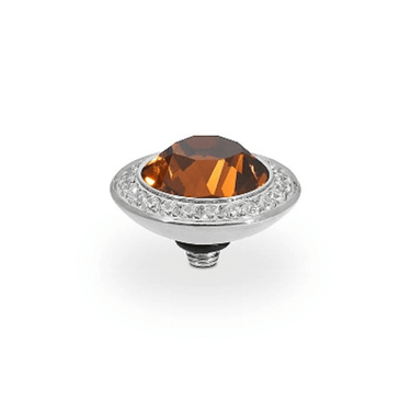 Qudo Tondo Deluxe 13mm Silver Topper - Smoked Topaz