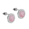 Qudo Tondo Deluxe Silver Earrings - Rose Water Opal