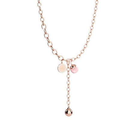 Rebecca Rose Gold Hollywood Adjustable Link Necklace - Pink Hydrothermal