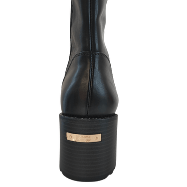 Regarde Le Ciel Elly Black Leather Front Zip Boots