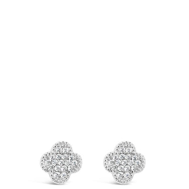 Absolute Sterling Silver Clover Stud Earrings SE143SL