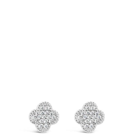 Absolute Sterling Silver Clover Stud Earrings SE143SL