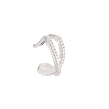 Rebecca Silver Crossover Cuff