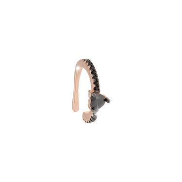 Rebecca Rose Gold Ring Cuff  Black