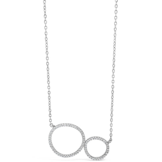 Absolute Sterling Silver Double Circle Necklace SP144SL